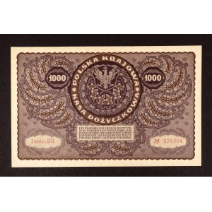 Polen, Zweite Republik, 1000 polnische Mark 23.08.1919, 1. Serie DK (Zähler Typ 7)