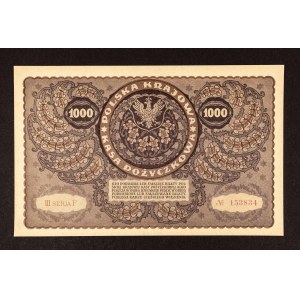 Poľsko, Druhá republika, 1000 poľských mariek 23.08.1919, III séria F (čitateľ typu 6)