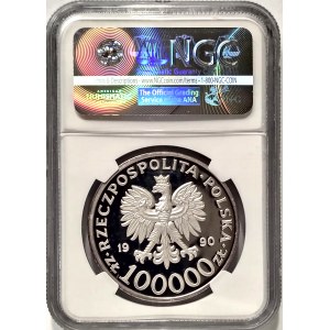 Polska, Rzeczpospolita od 1989 r., 100000 złotych 1990, Solidarność, typ D - próba