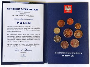 Poland, the Republic since 1989, denomination set of circulation coins 1992-2004 in blister pack