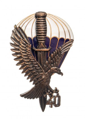 Bronze badge on the occasion of the 40th Anniversary of the 62nd Parachute Company Boleslawiec. Engraver Jakubowski Poznan
