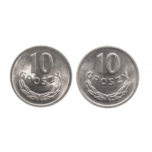 Polska, PRL, zestaw 10 groszy 1965 i 1966, Warszawa