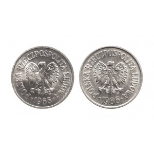 Polska, PRL, zestaw 10 groszy 1965 i 1966, Warszawa
