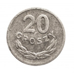 Polska, PRL, 20 groszy 1969 - destrukt, skrętka.