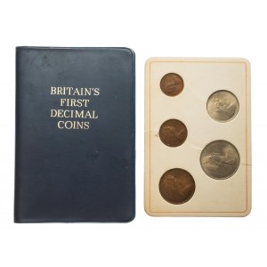 Wielka Brytania, zestaw monet Britain's First Decimal Coins 15.02.1971