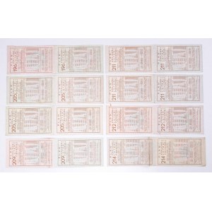 PRL, Národní peněžní loterie, sada 16 losů, Poznaň 1973 - 1975.
