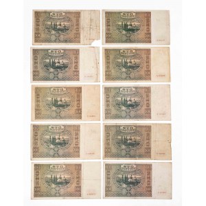 Polska, Generalna Gubernia, zestaw 10 banknotów 100 złotych 1.08.1941, serie A, D.