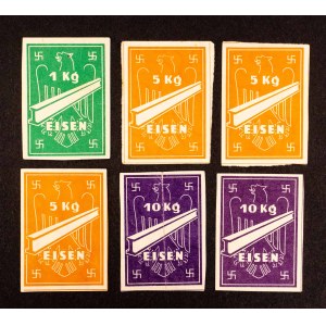 Germany, Third Reich, set of 6 Iron vouchers