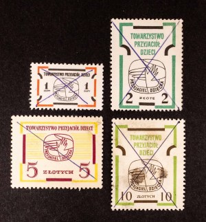 Stamp set, Society of Friends of Children bricks: 1, 2, 5 and 10 zloty