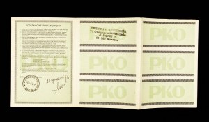 People's Republic of Poland, NBP, PKO, Lokacyjny Bon Oszczędności na 1000 zloty Warsaw 1978.