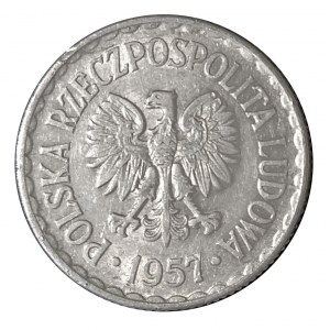 Polsko, PRL, 1 zlotý 1957, Varšava