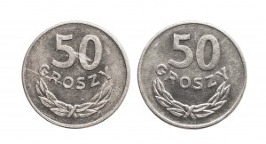 Polen, PRL, Satz von 2 x 50 Groszy 1965