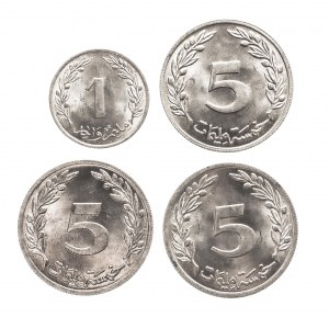 Tunisia, set of 1 and 5 millimes coins, 1960