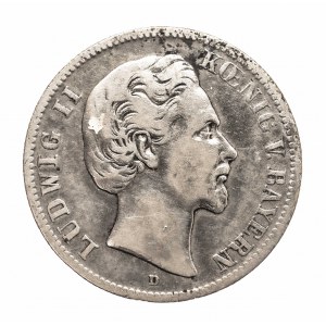 Niemcy, Cesarstwo Niemieckie, Bawaria - Ludwik II, 2 marki 1876 D, Monachium