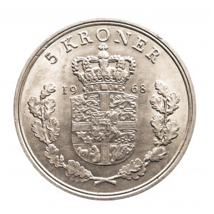 Dania, Fryderyk IX, 5 koron 1968 rok.