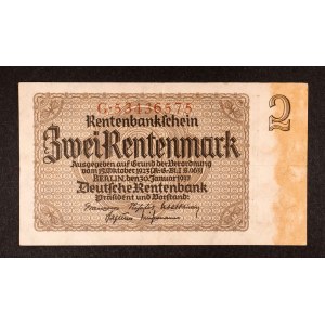 Německo 2 rentenmarky 30.1.1937. Série G.