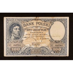 Polen, II Rzeczpospolita, 100 ZŁOTYCH, 28.02.1919, Reihe S.C..