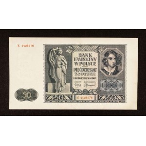 Poľsko, Generálna vláda, 50 zlotých 1.08.1941, séria E.