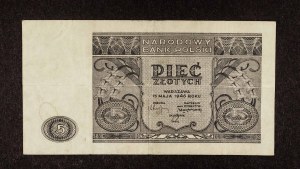 Poland, PRL, 5 ZŁOTYCH 15.05.1946.