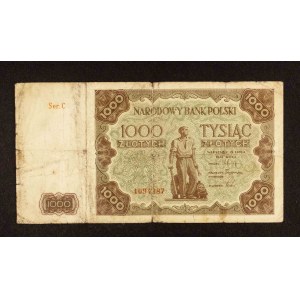 Polska, PRL, 1000 ZŁOTYCH 15.07.1947. Seria C.