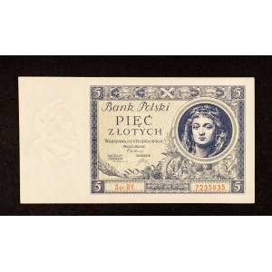 Polsko, II Rzeczpospolita, 5 ZŁOTYCH, 2.01.1930. BY series.