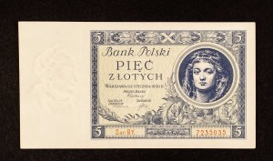 Poland, II Rzeczpospolita, 5 ZŁOTYCH, 2.01.1930. BY series.