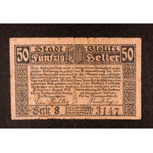 Poland, City of Bielsko, 50 halers 1.08. 1919.