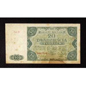 Polsko, PRL, 20 zlotých 15.07.1947. Série D.