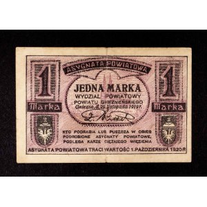 Poland, Gniezno - District Department, voucher 1 mark 29.11.1919.