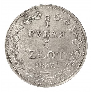 Polské království, 5 zlotých - 3/4 rublu 1837, Varšava