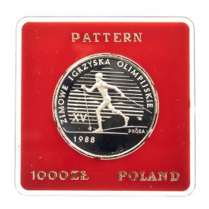 Polsko, Polská lidová republika, 1000 zlatých 1987, XV. olympijské hry 1988 - pokus, stříbro