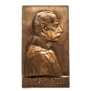 Niemcy, plakieta Alfred Graf von Schlieffen, sygn. Br. Kruse 1906