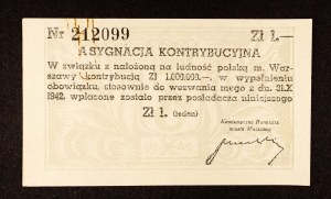 Poľsko, príspevok Príspevok 1 zlotý 1942, Varšava