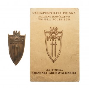 Polsko, PRL, odznak Grunwald s průkazem totožnosti