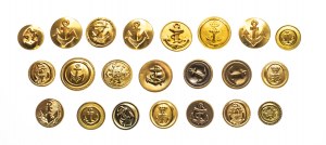 Set of 22 navy buttons