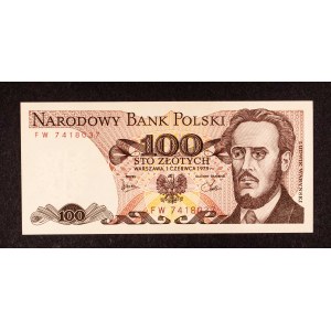 Polska, PRL, 100 ZŁOTYCH 1.06.1979, seria FW.