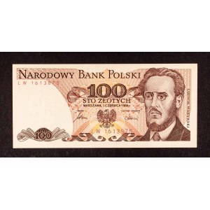 Polsko, PRL, 100 ZŁOTYCH 1.06.1986, série LW.