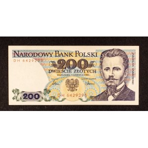 Polska, PRL, 200 ZŁOTYCH 1.06.1986, seria DH.