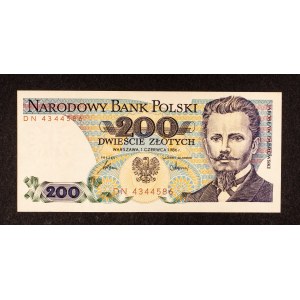 Polska, PRL, 200 ZŁOTYCH 1.06.1986, seria DN.