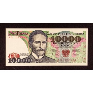 Poľsko, PRL, 10000 ZŁOTYCH 1.12.1988, séria AG.