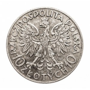 Polsko, Druhá polská republika, 10 zlotých 1932, Hlava ženy, Londýn