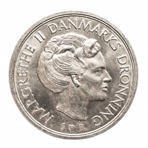 Dánsko, královna Margrethe II, 5 korun 1977, Kodaň