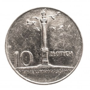 Polsko, PRL, 10 zlotých 1966, malý Zikmundův sloup