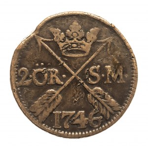 Szwecja, Fryderyk I, 2 ore 1746 (duża tarcza)