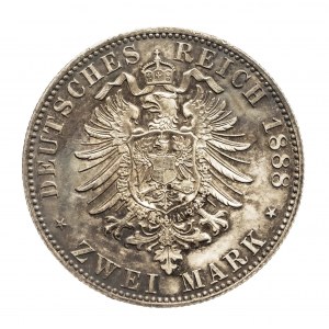 Niemcy, Cesarstwo Niemieckie, Fryderyk III, 2 Marki 1888 A, Berlin
