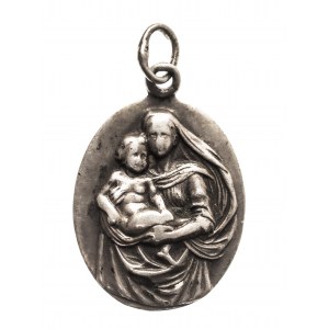 Medailon Panny Marie s Ježíškem 1911, 800 stříbro