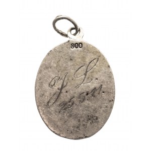 Medailon Panny Marie s Ježíškem 1911, 800 stříbro
