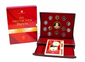 Cook Islands, Vatican City, Germany, set of 8 $1 gold coins, German Popes, 2005.