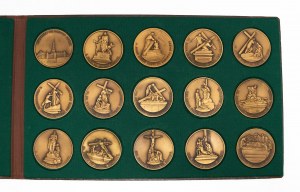 Poland, Czestochowa, set of 15 medals depicting the Stations of the Cross.