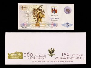 Poland since 1989, Bydgoszcz, 15 Archers, 160 Years of Railways in Bydgoszcz, 15.09.2011 - collector's bill.